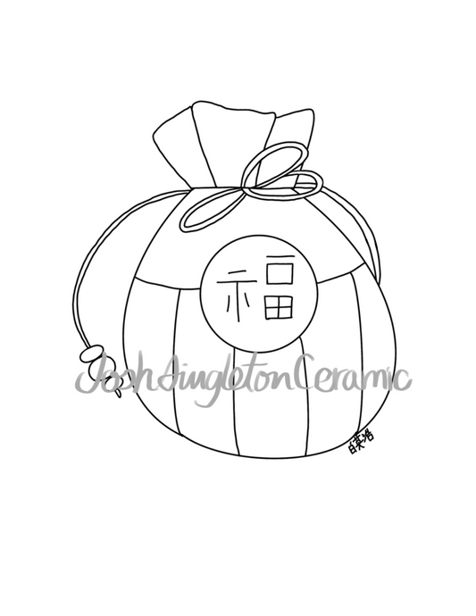 Coloring pages, lucky pouch, kite, downloadable pdf